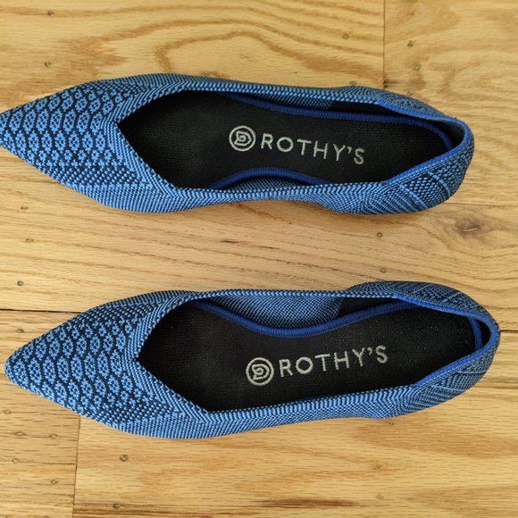Rothy’s The Point Lapis Python Blue Size 7.5 Rare - Picture 5 of 15